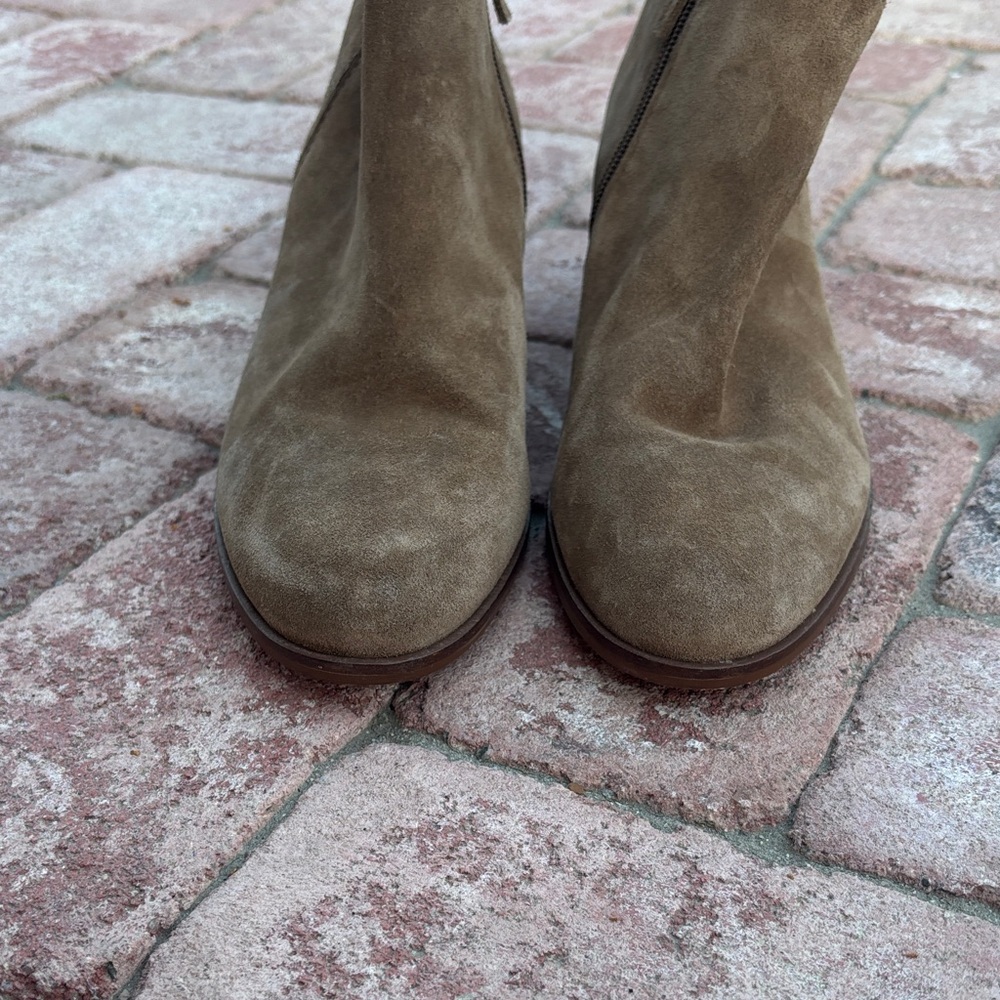 Franco Sarto Women's Suede Ankle Boots - Tan - Picture 13 of 13